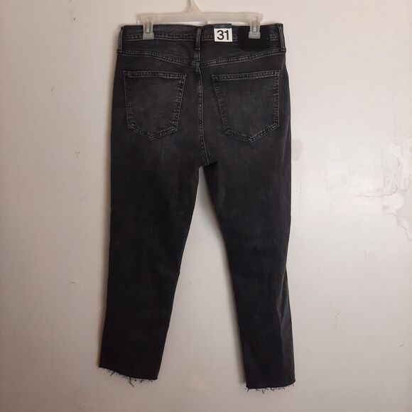 Gap Jeans Women 31/12R Cigarette High Rise Slim Stretch Washed Black 26" Inseam - Picture 3 of 10